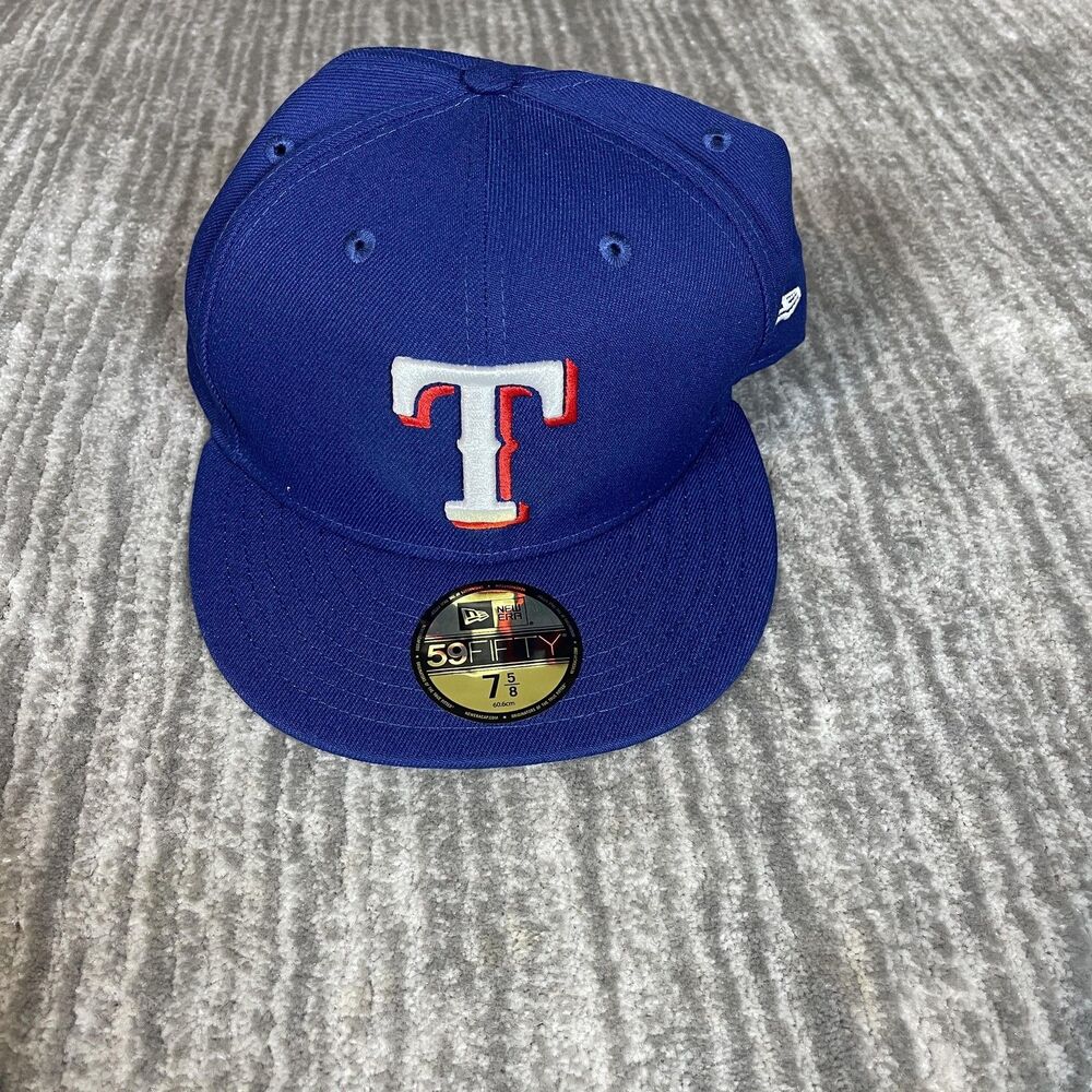 Texas Rangers Hat Cap Fitted Mens 7 5/8 Blue MLB Baseball 59FIFTY New Era